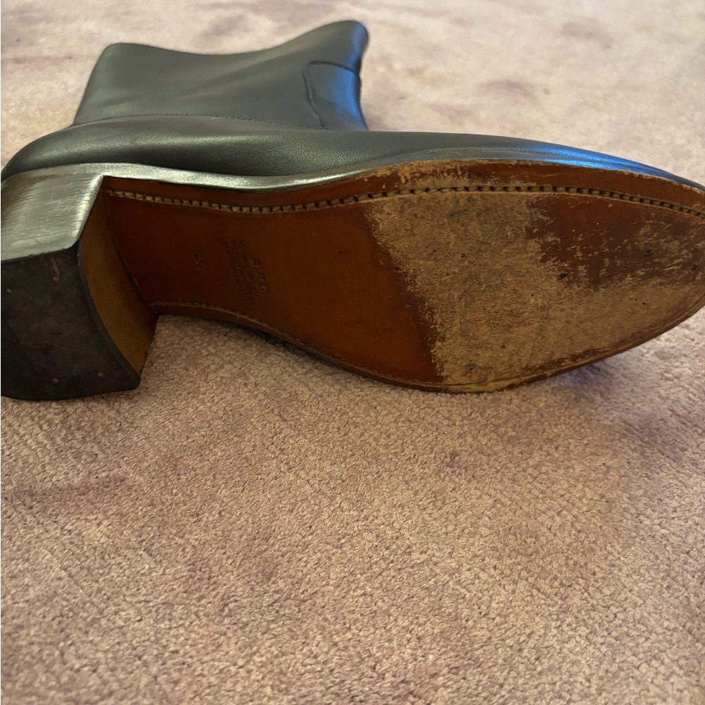 A.P.C. Black Heeled Leather Boots - Picture 14 of 14